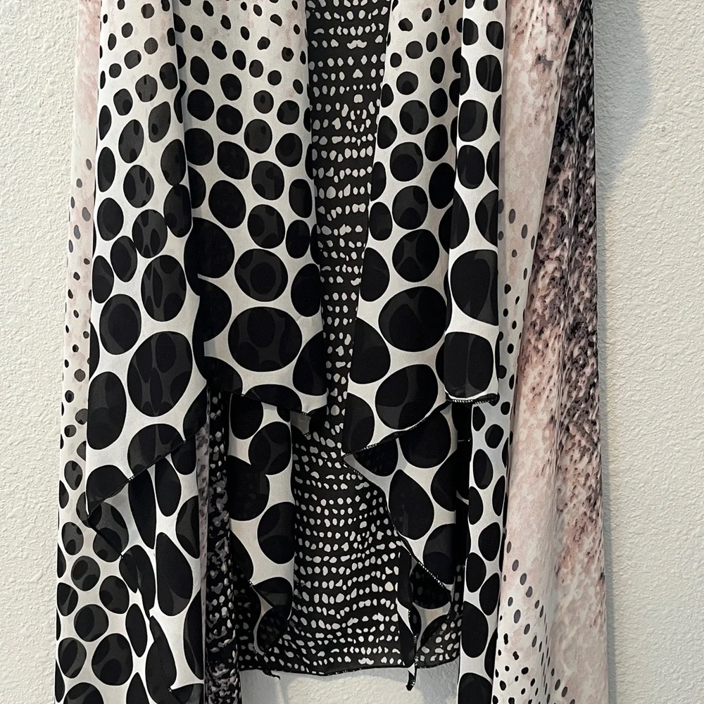Boho  long line  open front asymmetrical  flowing vest.  Lagenlook  OS